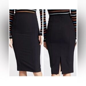 Veronica Beard Elegant Black Midi Skirt